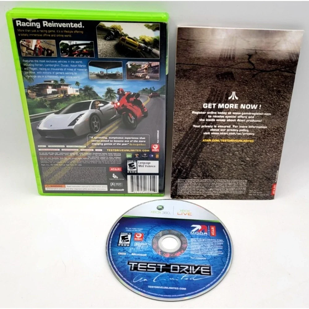 Test Drive Unlimited (Microsoft Xbox 360, 2006) CIB COMPLETE IN BOX